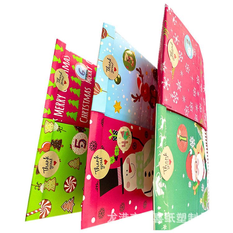 NP0002 52 pcs Christmas DIY Countdown Calendar Kraft Paper Bag Party Candy Bag Amazon Wholesale