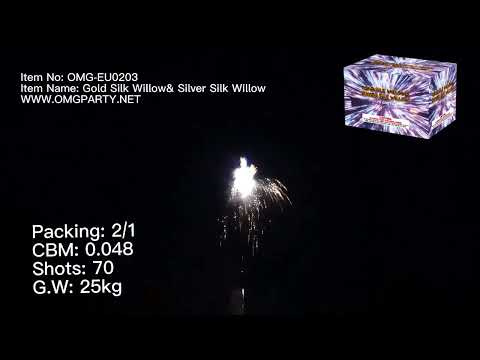 OMG New Design EUO203 70 shots GOLD SILK WILLOW & SILVER SILK WILLOW Cakes Fireworks