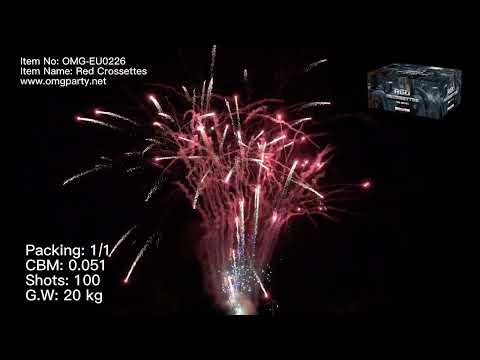 OMG Nuevo Diseño EUO226 100 disparos CROSSETTES ROJOS Pasteles Fuegos artificiales