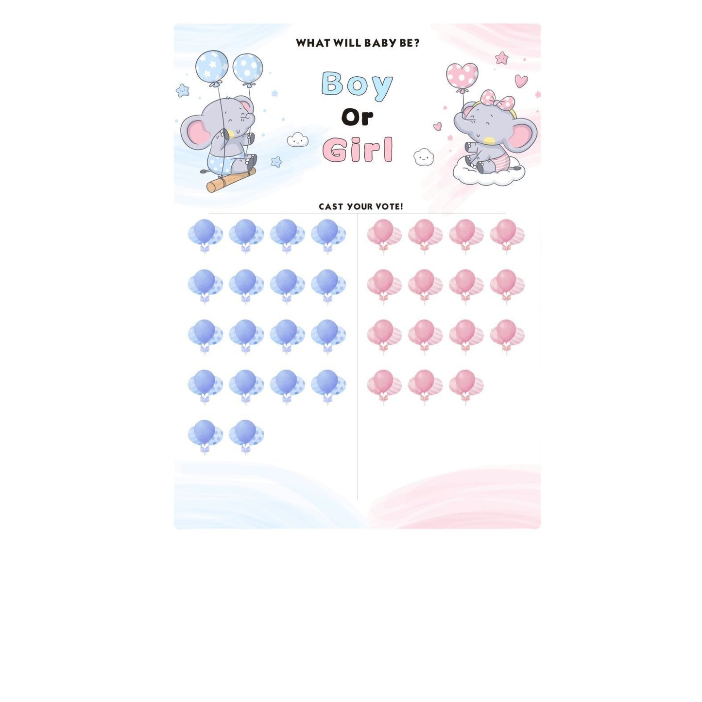 Gender Reveal Baby Shower Game Cards: Fun for Every Party!