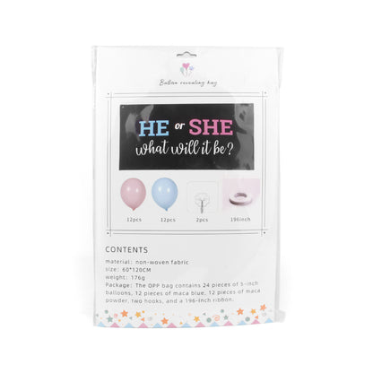 Gender Reveal Balloon Bags - Boy or Girl - Baby Shower Party Supplies