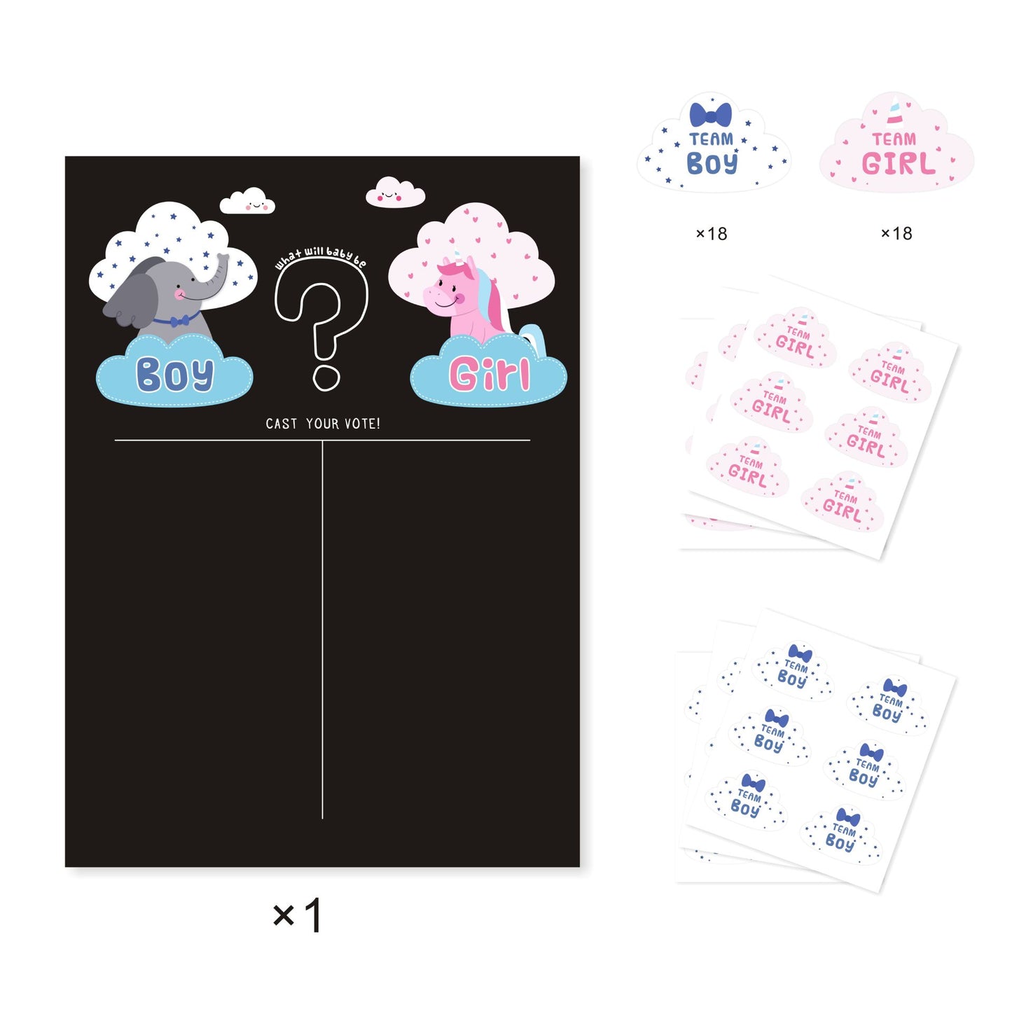 Gender Reveal Baby Shower Game Cards: Fun for Every Party!