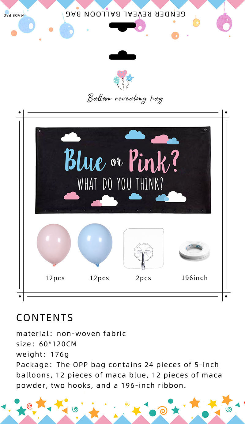 Gender Reveal Balloon Bags - Boy or Girl - Baby Shower Party Supplies
