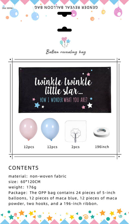 Gender Reveal Balloon Bags - Boy or Girl - Baby Shower Party Supplies