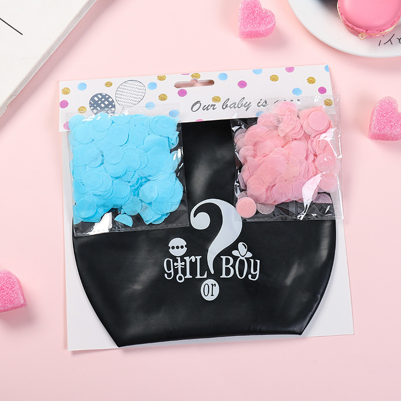 36-Inch Black Custom Gender Reveal Balloon - Boy or Girl - Baby Shower Party Decor