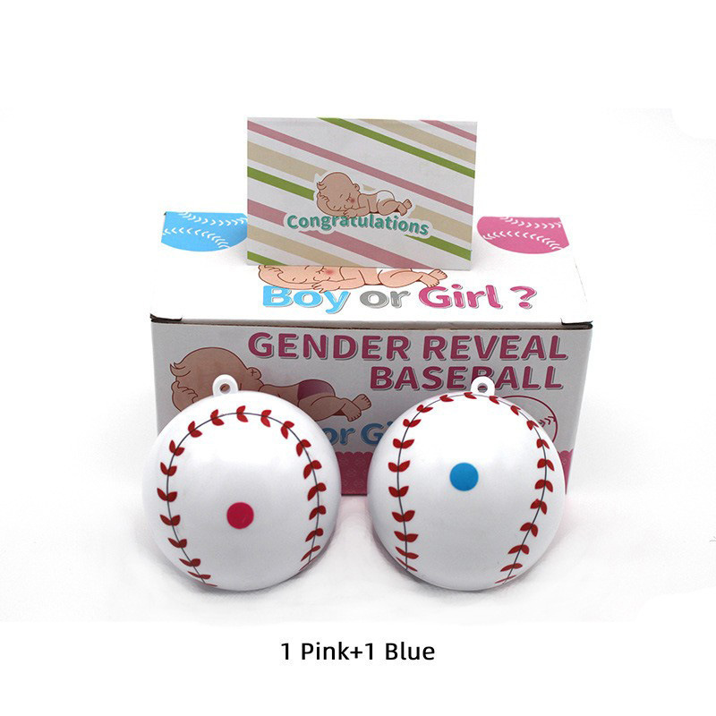 Gender Reveal Corn Powder Filled Baseballs Set