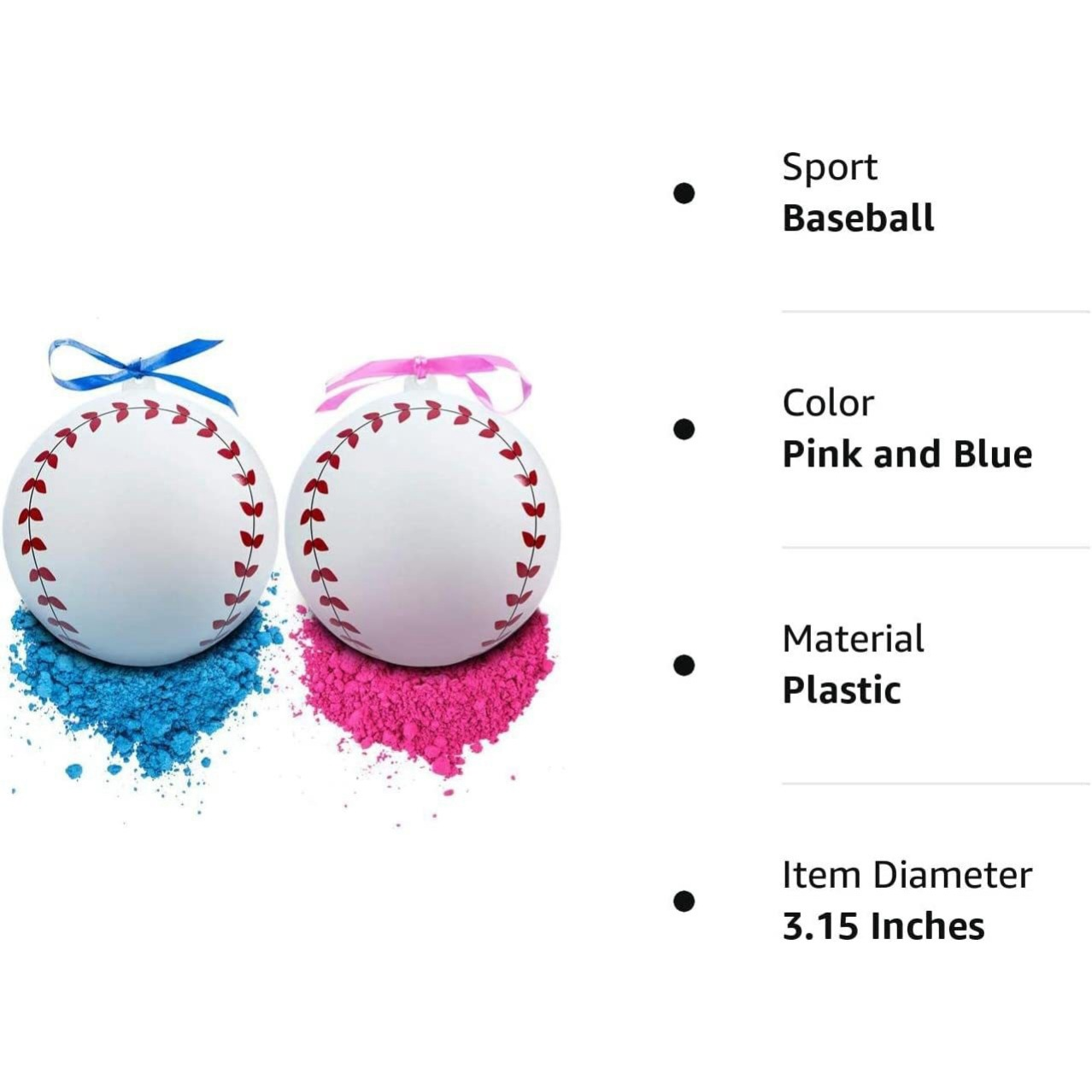 Gender Reveal Corn Powder Filled Baseballs Set