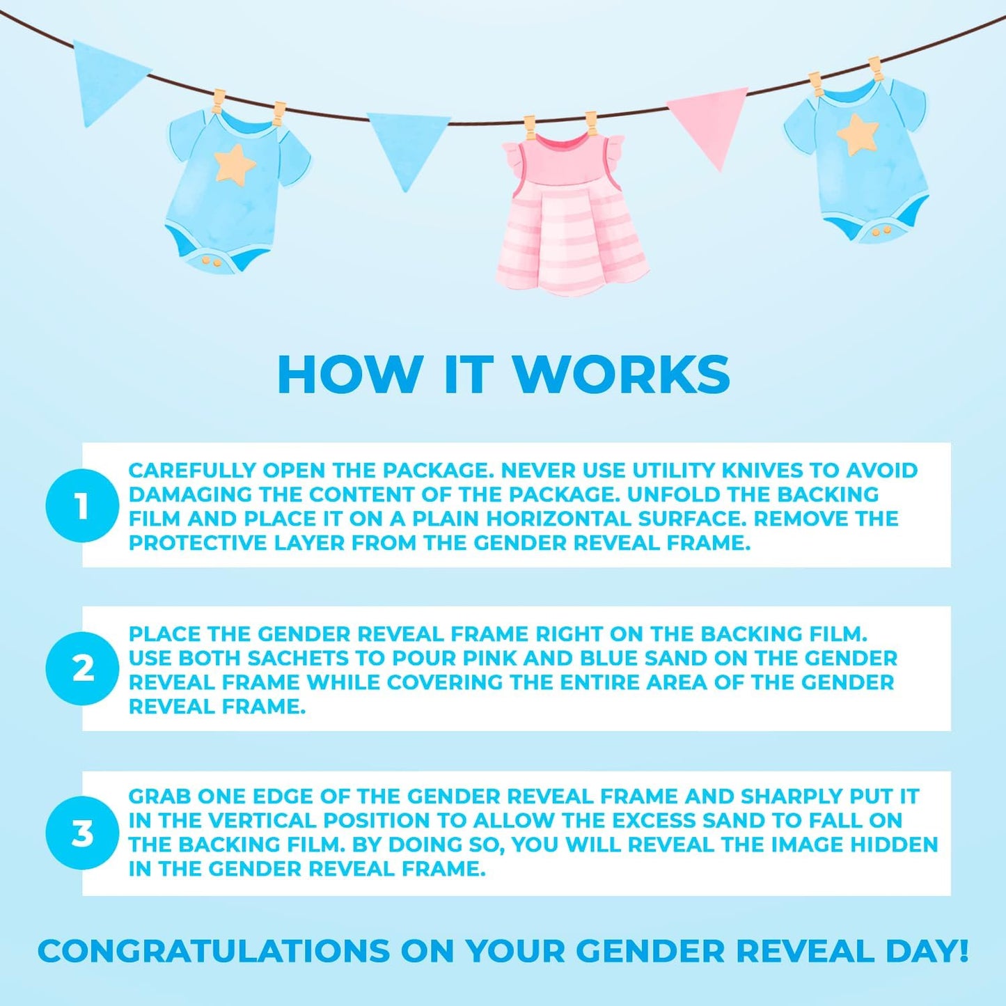 Gender Reveal Exposuring Art Canvas Kit 7.9x9.8 inch