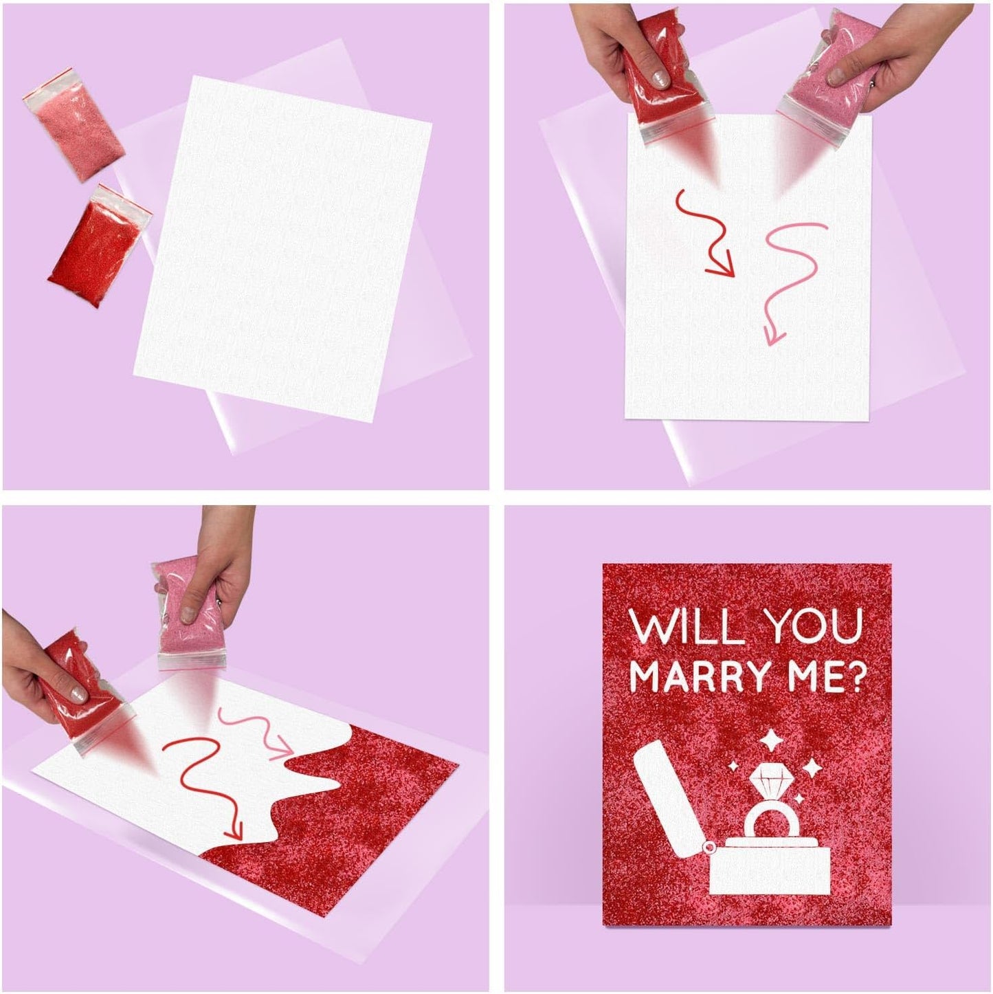 Surprise Engagement Proposal Sign Magic Canvas Art Will You Marry Me 7.9x9.8 inch