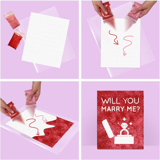 Surprise Engagement Proposal Sign Magic Canvas Art Will You Marry Me 7.9x9.8 inch