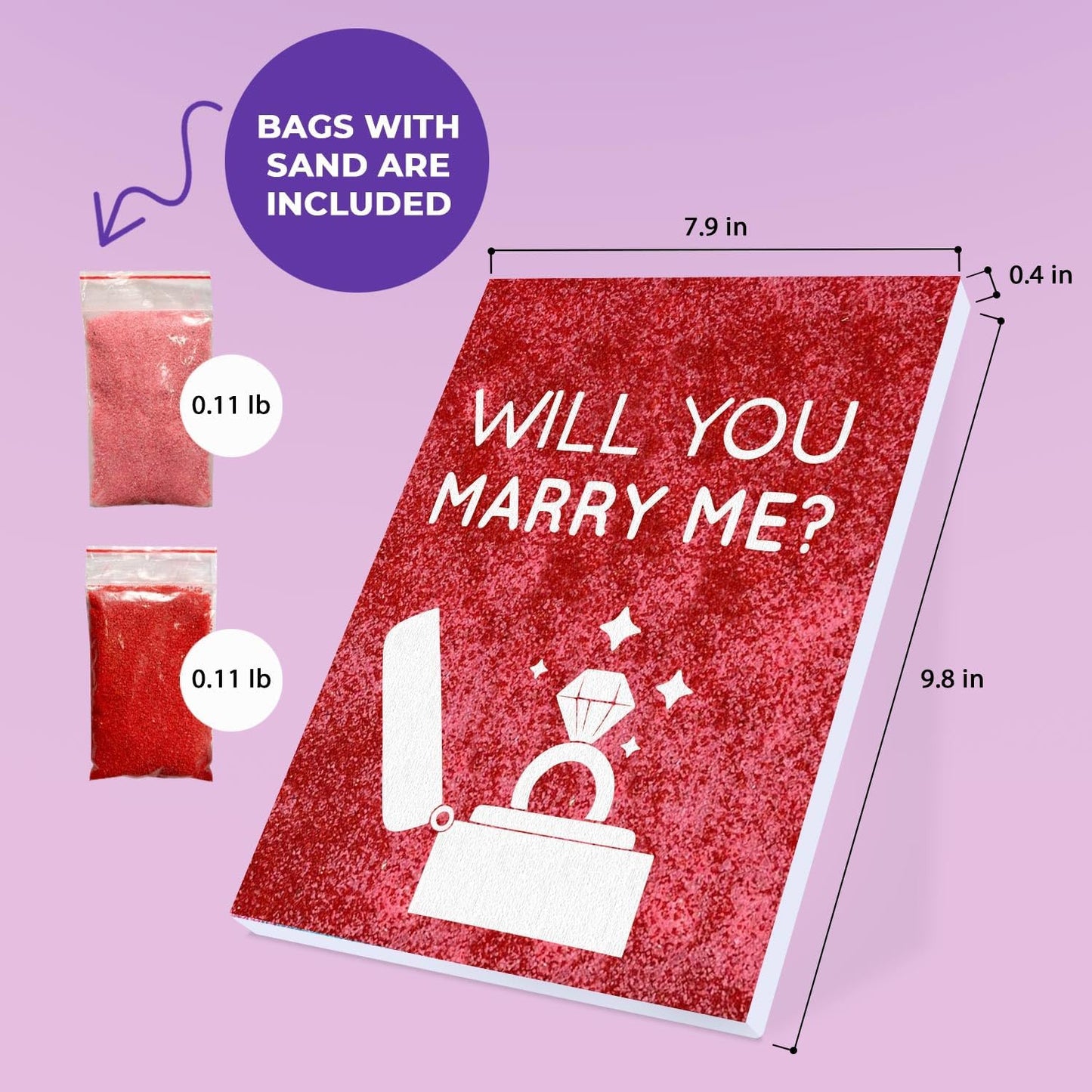 Surprise Engagement Proposal Sign Magic Canvas Art Will You Marry Me 7.9x9.8 inch