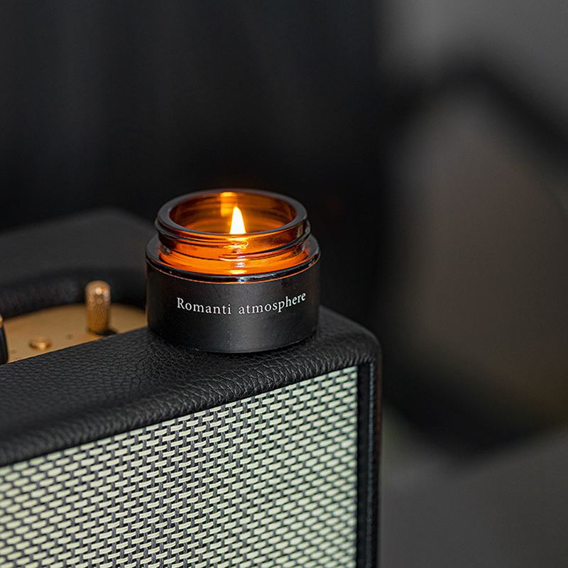 NC0012 New Soy Wax Aromatherapy Candle Jars Glass Jars for Candles Fresh Air Plant Wax Floral Small Brown Green Bottle Candle Jar