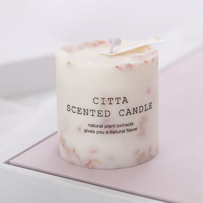 NC0002 Fragancia para interiores decorativa de cera de soja cuadrada cilíndrica al por mayor, tarro de vela de mármol con aroma a aire fresco