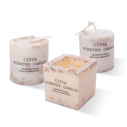 NC0002 Fragancia para interiores decorativa de cera de soja cuadrada cilíndrica al por mayor, tarro de vela de mármol con aroma a aire fresco