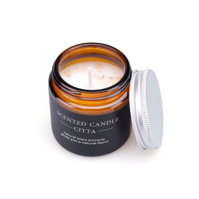 NC0010 Venta al por mayor de fábrica de frascos de velas perfumados de lujo, recipientes para velas de cumpleaños, frascos de vidrio, regalo perfumado con cera de soja y pétalos florales con recuerdo