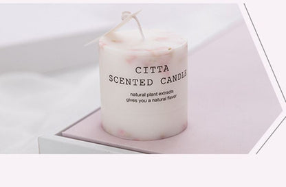 NC0002 Fragancia para interiores decorativa de cera de soja cuadrada cilíndrica al por mayor, tarro de vela de mármol con aroma a aire fresco