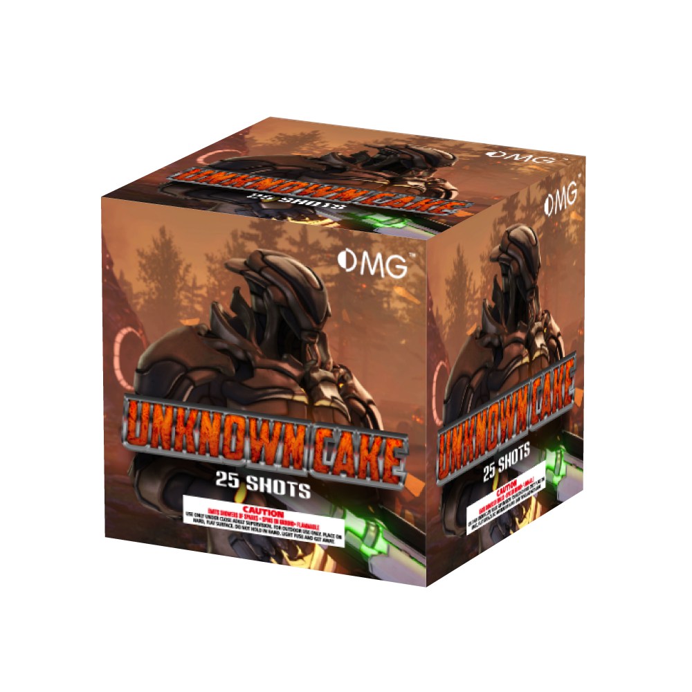 OMG-B018 25 disparos Pastel desconocido 200 gramos Pasteles Fuegos artificiales