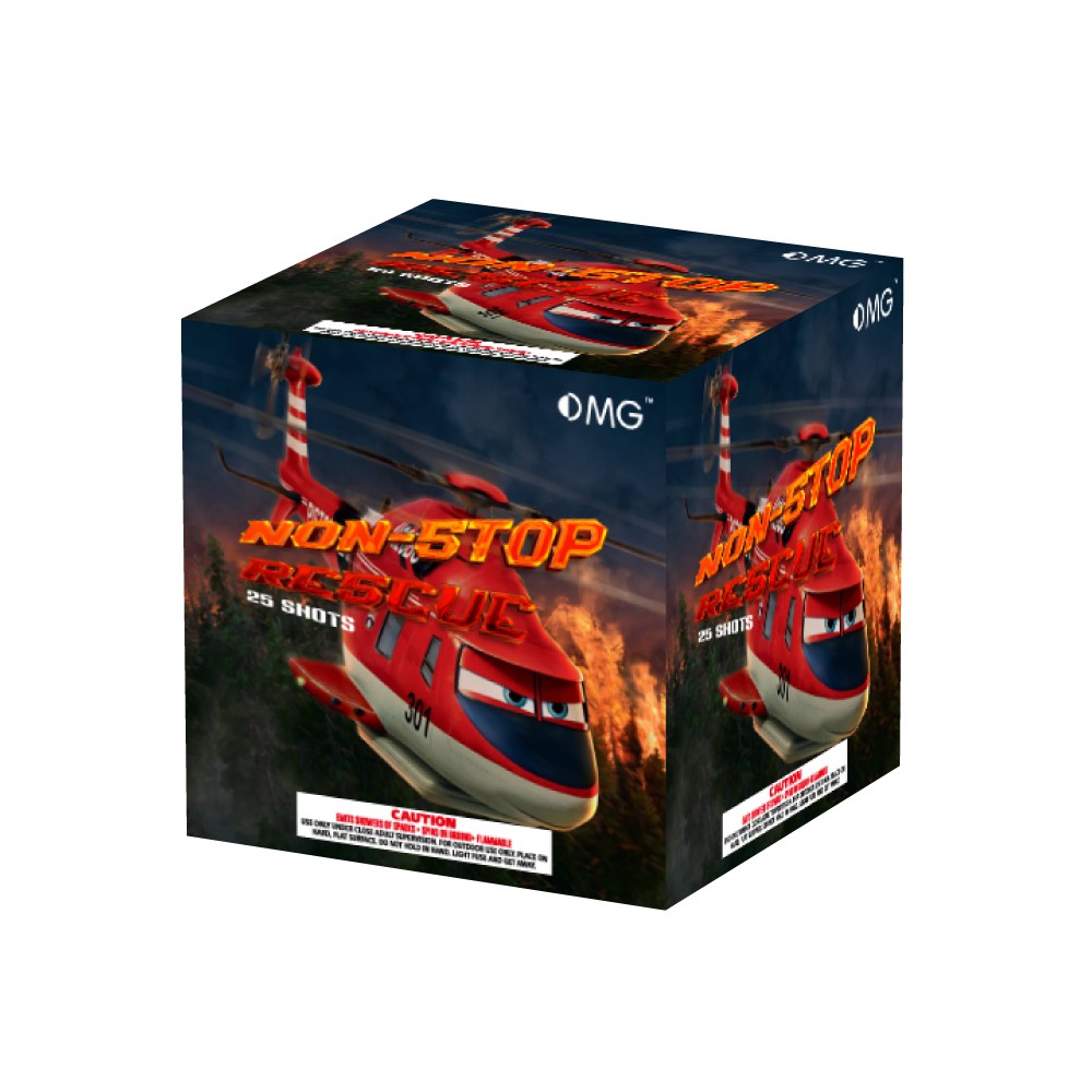 OMG-B021 25 disparos Sin anilla Rescate 200 gramos Pasteles Fuegos artificiales