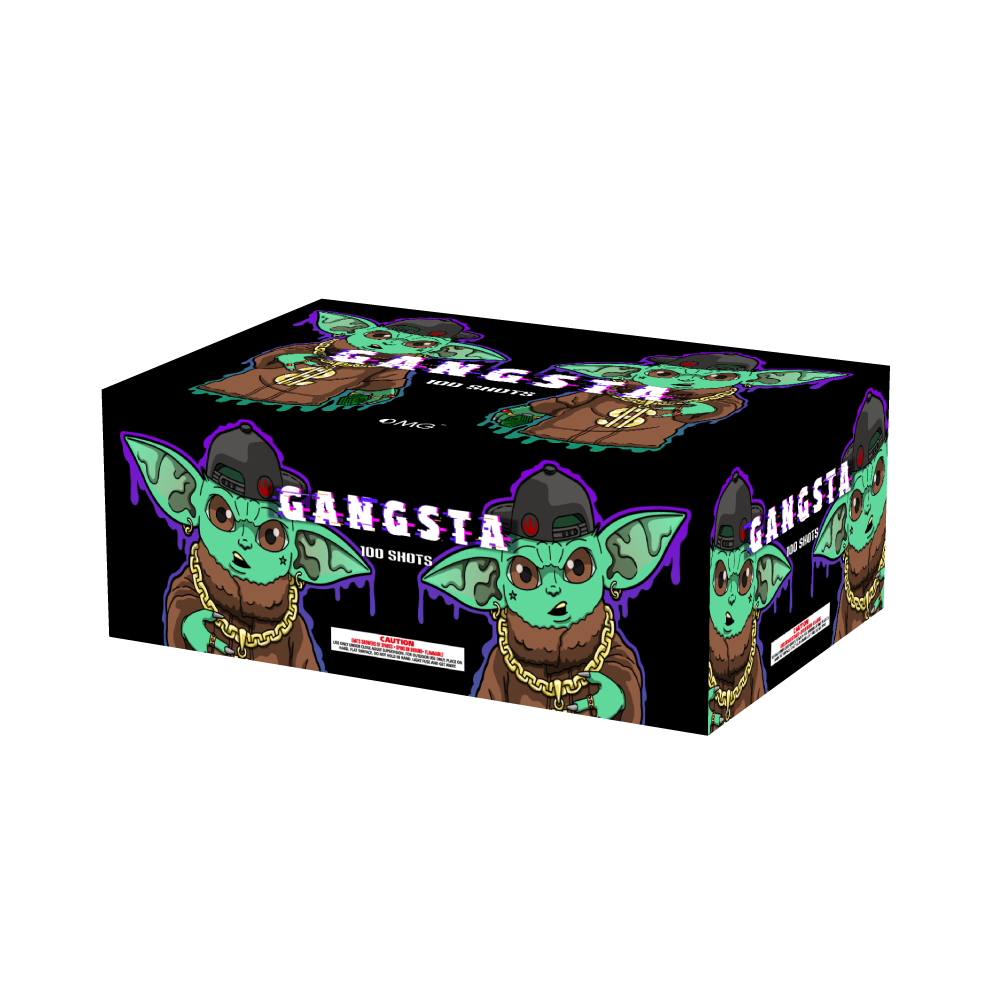 OMG Nuevo diseño EUO224 100 disparos GANGSTA Cakes Fuegos artificiales