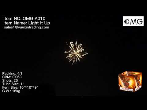 OMG-A010 25 disparos Light It Up 500 gramos Pasteles Fuegos artificiales