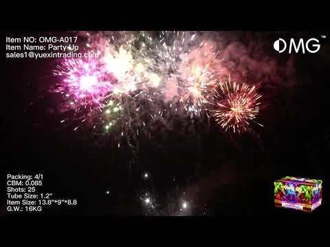 OMG-A017 25 disparos Party Up 500 gramos Pasteles Fuegos artificiales