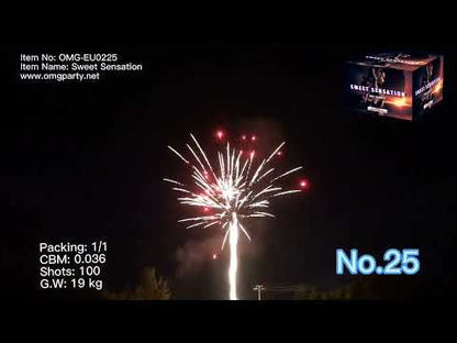 OMG Nuevo Diseño EUO225 100 disparos DULCE SENSACIÓN Pasteles Fuegos artificiales