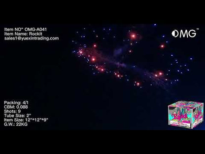 OMG-A041 Pasteles Fuegos artificiales Rockit de 9 disparos y 500 gramos