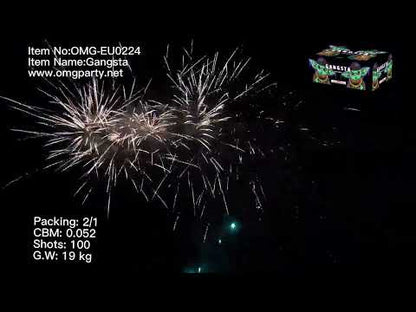 OMG Nuevo diseño EUO224 100 disparos GANGSTA Cakes Fuegos artificiales