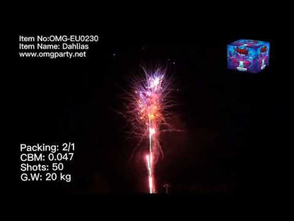 OMG New Design EUO230 50 shots DAHLIAS Cakes Fireworks