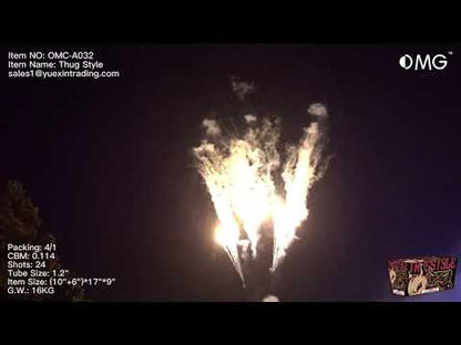 OMG-A032 Tortas de fuegos artificiales estilo Thug de 24 disparos y 500 gramos